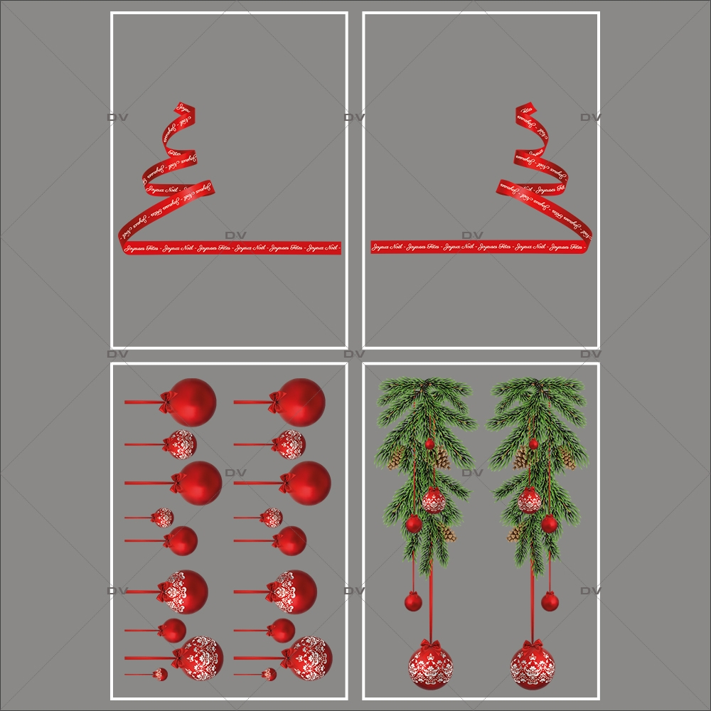 lot-promotionnel-4-stickers-vitrine-noel-intemporel-frises-boules-rouges-suspensions-sapin-stylise-ruban-texte-joyeux-noël-joyeuses-fetes-electrostatique-sans-colle-repositionnable-DECO-VITRES-KIT4 lot-promotionnel-4-stickers-vitrine-noel-intemporel-frises-boules-rouges-suspensions-sapin-stylise-ruban-texte-joyeux-noël-joyeuses-fetes-electrostatique-sans-colle-repositionnable-DECO-VITRES-KIT4