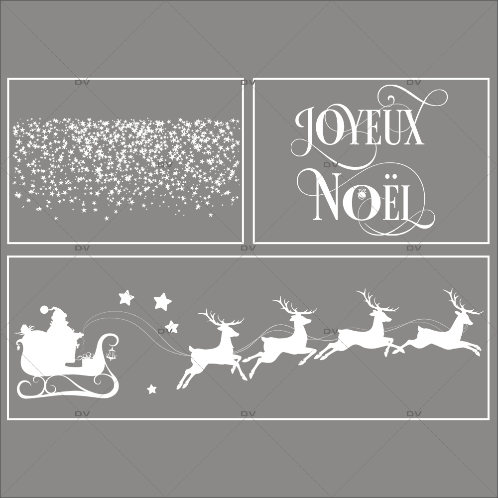 Lot-promotionnel-3-stickers-vitrine-noel-etoile-traineau-rennes-du-pere-noel-joyeux-noel-frises-etoiles-electrostatique-sans-colle-repositionnable-DECO-VITRES-KIT79