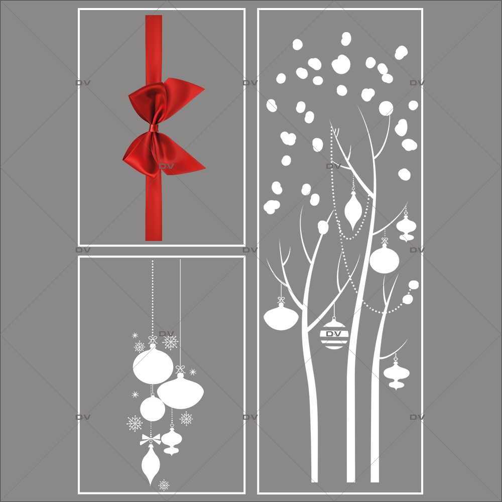 lot-promotionnel-3-stickers-vitrine-noel-elegant-arbre-givre-suspensions-de-boules-et-cristaux-ruban-noeud-cadeau-rouge-electrostatique-sans-colle-repositionnable-DECO-VITRES-KIT48