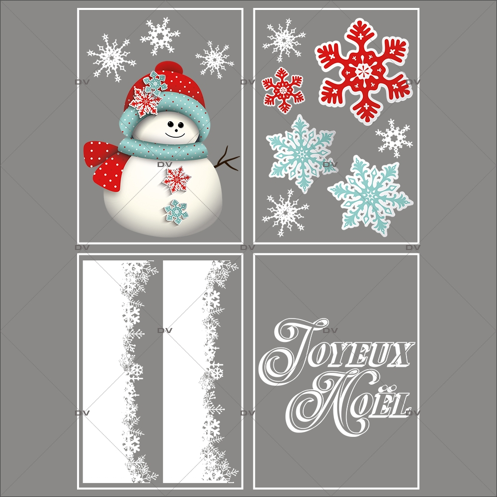 lot-promotionnel-4-stickers-vitrine-noel-scandinave-bonhomme-de-neige-bonnet-et-cristaux-frises-de-neige-entourage-de-vitrine-texte-joyeux-noel-electrostatique-sans-colle-repositionnable-DECO-VITRES-KIT19