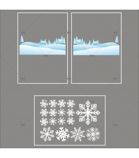 lot-promotionnel-3-stickers-vitrine-noel-ludique-paysage-de-neige-et-cristaux-blancs-electrostatique-sans-colle-repositionnable-DECO-VITRES-KIT157