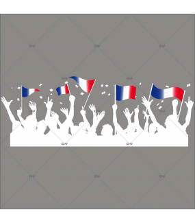 Sticker-football-supporters-fan-drapeaux-France-français-foot-vitrophanie-décoration-vitrine-événementielle-électrostatique-sports-fêtes-sans-colle-repositionnable-réutilisable-DECO-VITRES