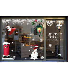 vitrine-noël-retro-decoration-lanterne-bonhomme-de-neige-electrostatique-vitrophanie-cristaux-stickers-deco-vitres