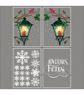 lot-promotionnel-4-stickers-vitrine-noel-retro-cristaux-lanternes-branches-de-houx-joyeuses-fetes-electrostatique-sans-colle-repositionnable-DECO-VITRES-KIT148