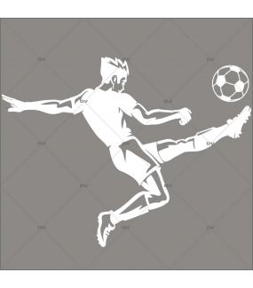 Sticker-footballeur-but-foot-vitrophanie-décoration-vitrine-événementielle-électrostatique-sports-fêtes-sans-colle-repositionnable-réutilisable-DECO-VITRES