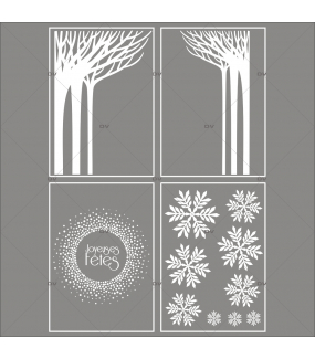 lot-promotionnel-4-stickers-vitrine-noel-paysage-givre-cristaux-foret-arbres-givres-couronne-joyeuses-fetes-flocons-electrostatique-sans-colle-repositionnable-DECO-VITRES-KIT127