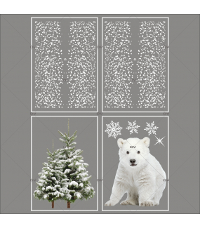 lot-promotionnel-4-stickers-vitrine-noel-nature-et-polaire-ourson-cristaux-sapin-enneige-frises-de-flocons-electrostatique-sans-colle-repositionnable-DECO-VITRES-KIT76