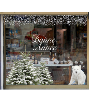 vitrine-decoration-noel-nature-ourson-sapins-enneiges-stickers-electrostatique-vitrophanie-frises-sapin-neige-branchage-givre-couronne-flocons-cristaux-deco-vitres