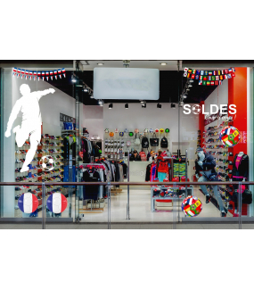 Sticker-soldes-coup-d-envoi-ballon-foot-vitrophanie-décoration-vitrine-promotionnelle-électrostatique-sports-fêtes-sans-colle-repositionnable-réutilisable-DECO-VITRES