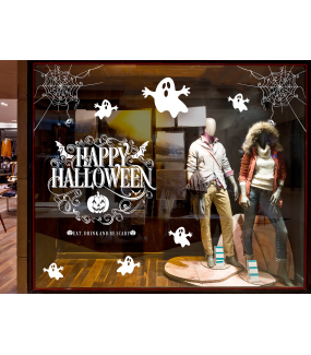 vitrine-sticker-electrostatique-vitrophanie-decoration-halloween-fantomes-texte-happy-halloween-toiles-araignees-deco-vitres