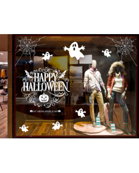 vitrine-sticker-electrostatique-vitrophanie-decoration-halloween-fantomes-texte-happy-halloween-toiles-araignees-deco-vitres