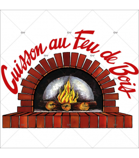 Sticker-four-cuisson-feu-de-bois-vitrophanie-décoration-vitrine-pizzeria-restaurant-snack-électrostatique-sans-colle-repositionnable-réutilisable-DECO-VITRES