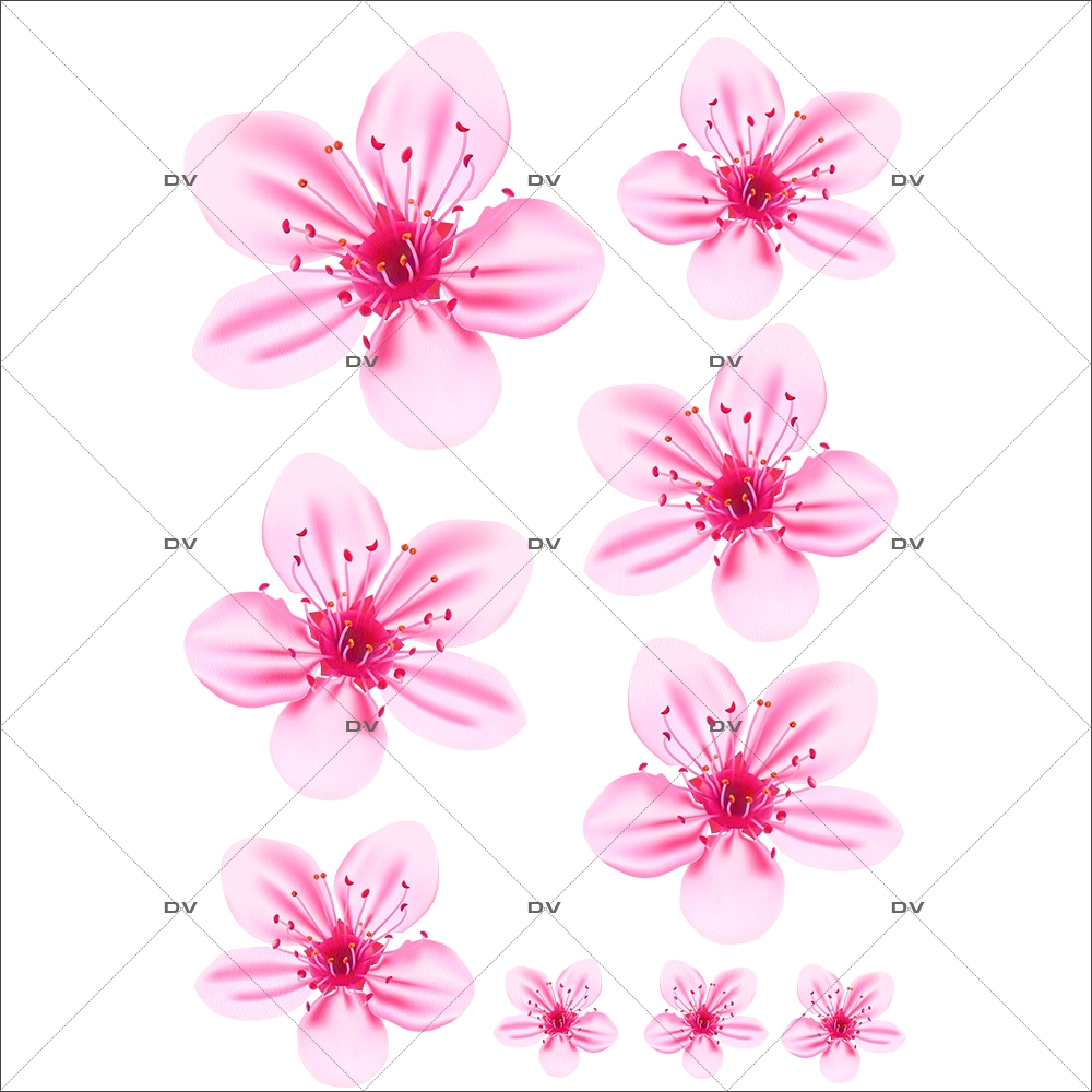 Stickers fleurs individuelles, Stickers JDM, Sticker fleurs de