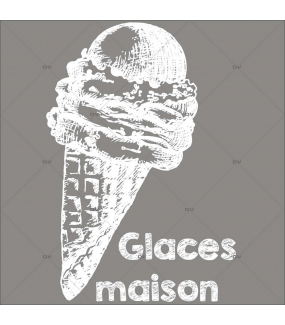 Sticker-cornet-de-glace-maison-blanc-vitrophanie-décoration-vitrine-spécial-boulangerie-pâtisserie-salon-de-thé-électrostatique-sans-colle-repositionnable-réutilisable-DECO-VITRES