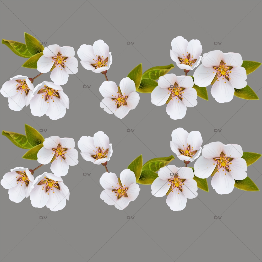 SAK1 - Sticker branche de cerisier en fleurs - DECO-VITRES