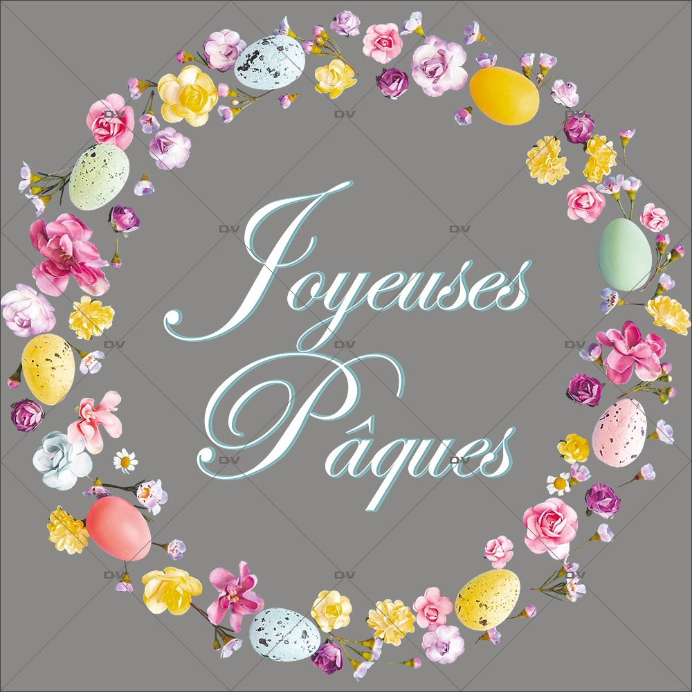 sticker-couronne-fleurie-oeufs-de-paques-fleurs-roses-cerisier-printemps-texte-joyeuses-paques-decoration-vitrine-vitrophanie-electrostatique-sans-colle-reutilisable-DECO-VITRES-PAQ110