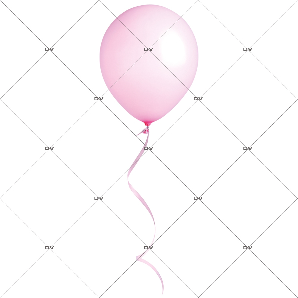 Sticker ballon rose avec fil - Sticker A moi