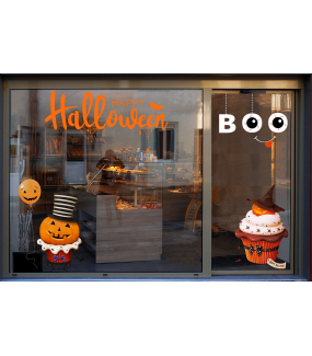 vitrine-halloween-stickers-electrostatiques-vitrophanie-boulangerie-patisserie-citrouilles-ballon-gateau-cup-cake-boo-texte-happy-halloween-toiles-araignee-deco-vitres