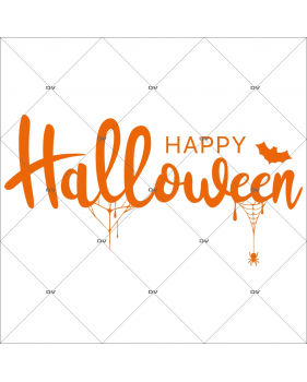 HALL98 - Sticker texte Happy Halloween