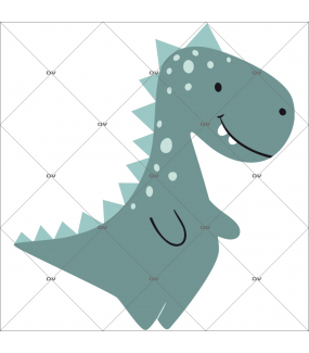 sticker-gentil-dinosaure-tyrex-rieur-tyranosaure-prehistoire-chambre-bébé-fille-enfant-tissu-adhesif-enlevable-encres-ecologiques-latex-sans-pvc-DECO-VITRES-ST146