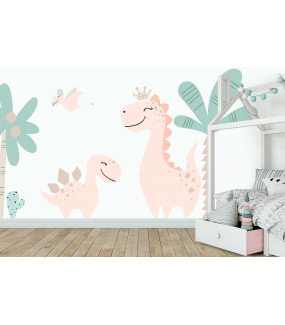 photo-stickers-dinosaures-prehistoire-cactus-et-plantes-geantes--chambre-enfant-tissu-adhesif-enlevable-encres-ecologiques-latex-sans-pvc-deco-vitres