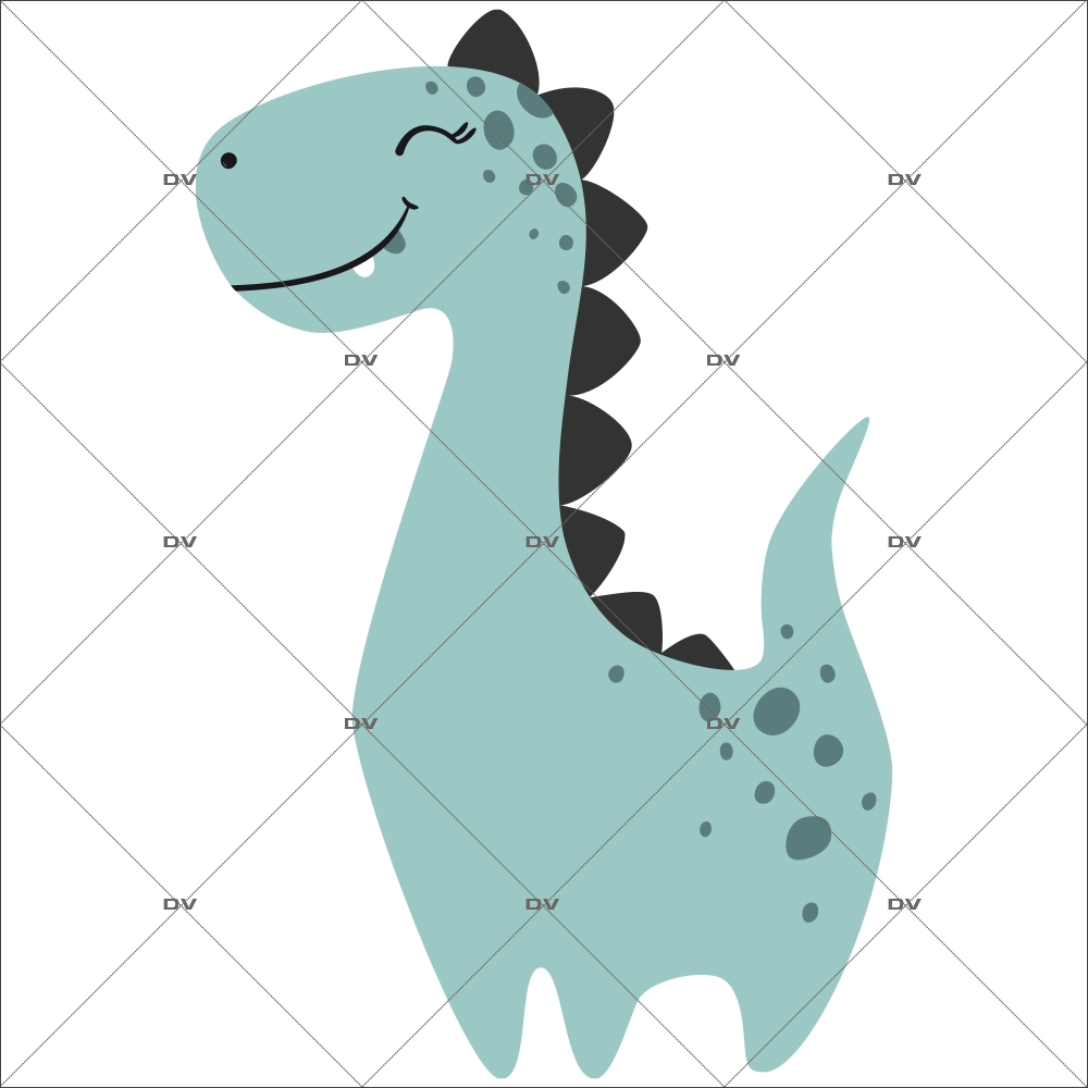 St143 Sticker Gentil Diplodocus Tissu Adhesif Enlevable