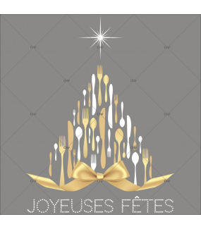 sticker-sapin-couverts-de-noel-texte-joyeuses-fetes-noeud-cadeau-dore-or-noel-theme-gourmet-restaurant-vitrine-noel-electrostatique-vitrophanie-sans-colle-DECO-VITRES-SP37