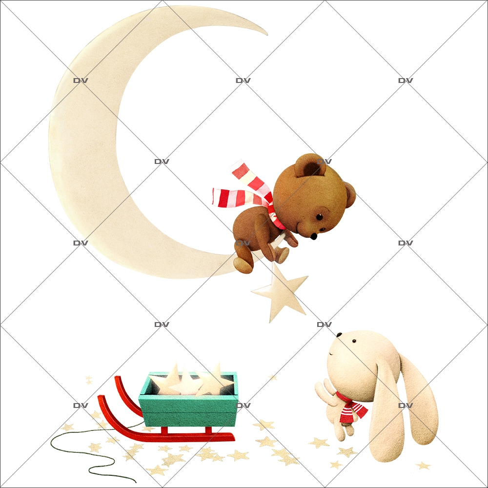 sticker-ourson-teddy-bear-croissant-de-lune-lapin-luge-etoiles-noel-theme-retro-vitrine-noel-electrostatique-vitrophanie-sans-colle-DECO-VITRES-OR12