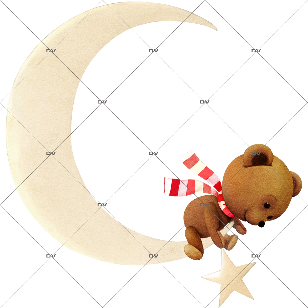 sticker-ourson-teddy-bear-croissant-de-lune-noel-theme-retro-vitrine-noel-electrostatique-vitrophanie-sans-colle-DECO-VITRES-OR11