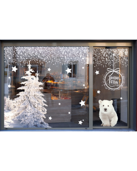 photo-sticker-ourson-polaire-foret-sapins-enneiges-frises-etoiles-texte-suspension-boule-joyeuses-fetes-blanc-noel-polaire-nature-arctique-decoration-vitrine-vitrophanie-electrostatique-sans-colle-reutilisable-DECO-VITRES