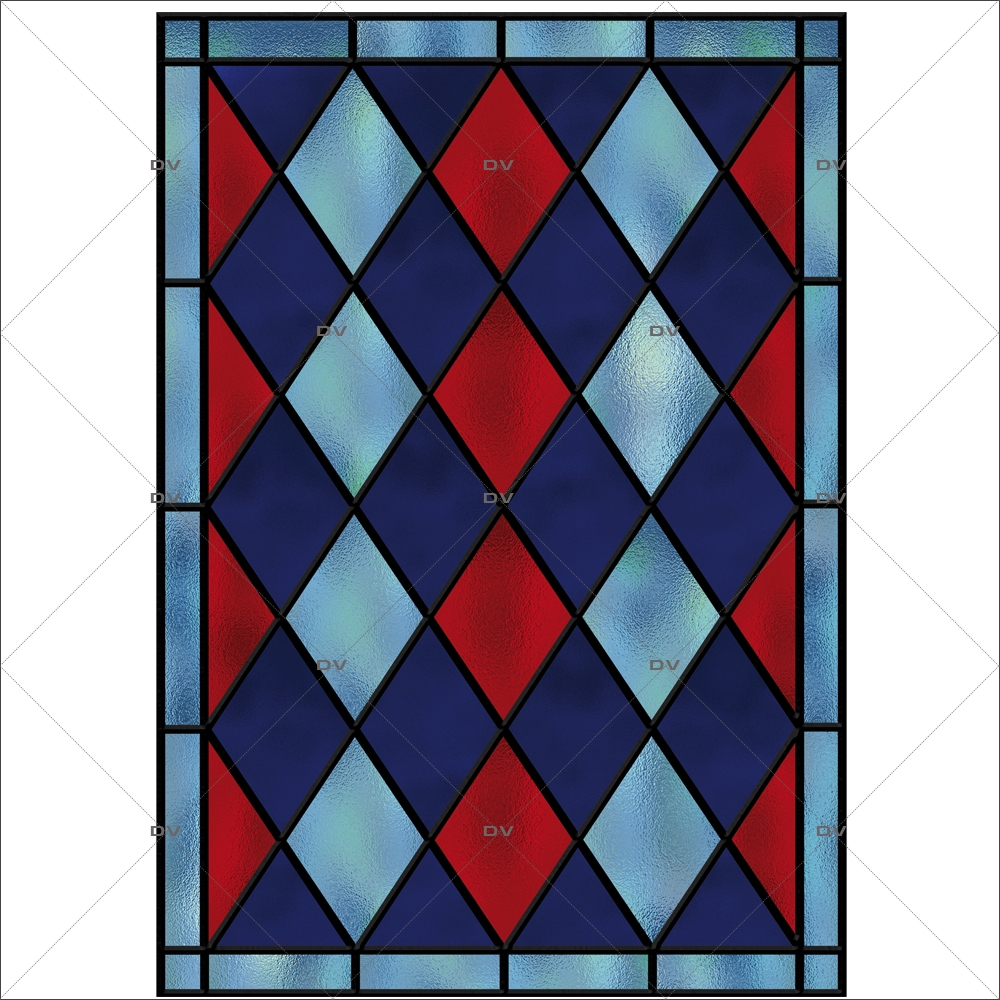sticker-vitrail-effet-depoli-arlequin-losanges-bleu-rouge-geometrique-DECO-VITRES-VIT45