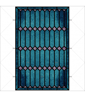 Sticker-vitrail-géométrique-bleu-parme-ancien-vintage-retro-vitrophanie-électrostatique-sans-colle-repositionnable-réutilisable-ou-adhésif-décoration-fenêtres-vitres-DECO-VITRES