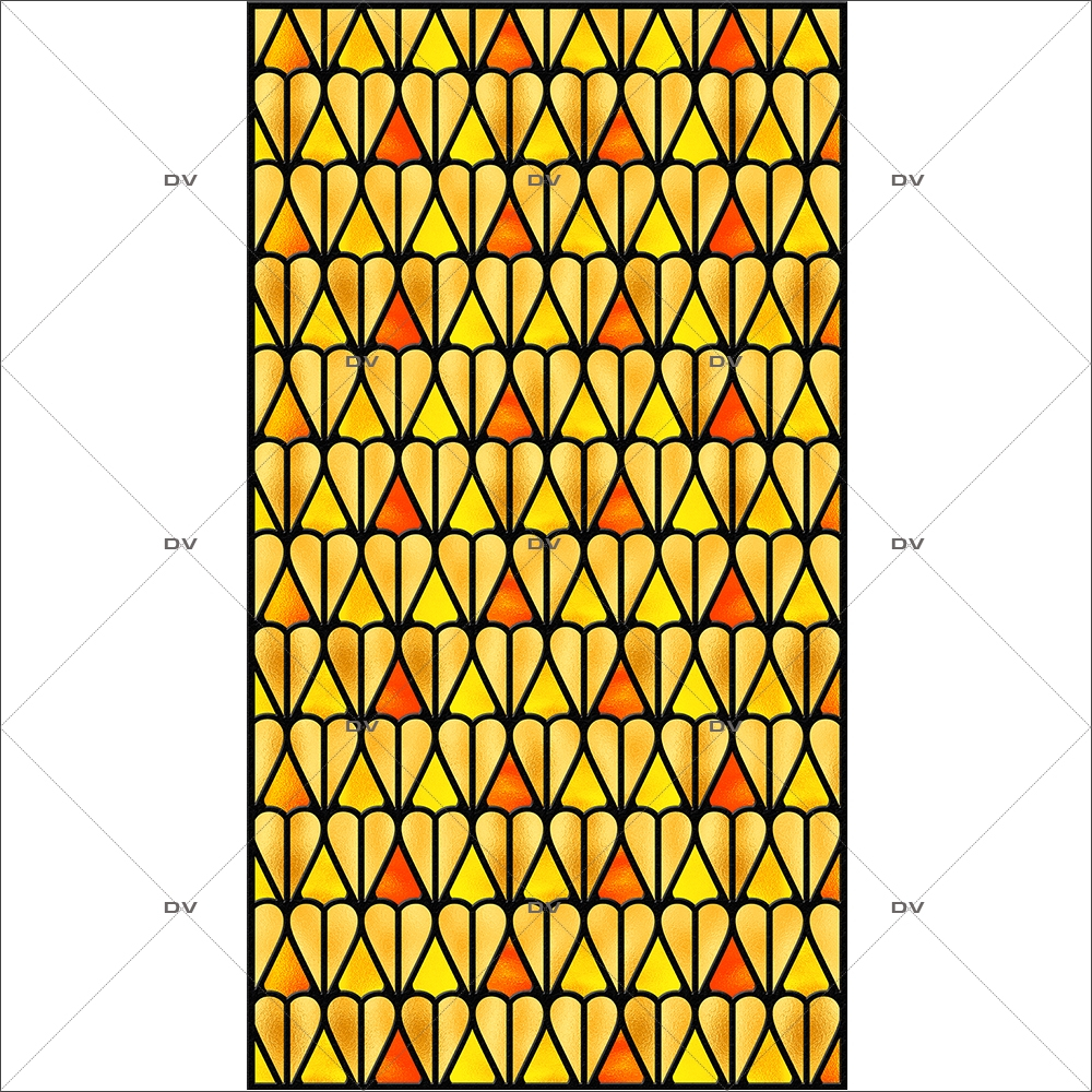 Sticker-vitrail-géométrique-jaune-vitrophanie-électrostatique-sans-colle-repositionnable-réutilisable-ou-adhésif-décoration-fenêtres-vitres-DECO-VITRES