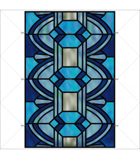 Sticker-vitrail-géométrique-bleu-art-deco-ancien-vintage-retro-vitrophanie-électrostatique-sans-colle-repositionnable-réutilisable-ou-adhésif-décoration-fenêtres-vitres-DECO-VITRES