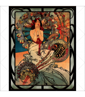 Sticker-vitrail-Mucha-fleurs-art-nouveau-retro-vintage-chemins-de-fer-monaco-vitrophanie-électrostatique-sans-colle-repositionnable-réutilisable-ou-adhésif-décoration-fenêtres-vitres-DECO-VITRES