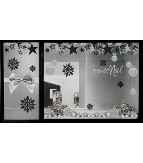 Sticker-frises-étoiles-noir-argent-vitrophanie-décoration-vitrine-noël-électrostatique-sans-colle-repositionnable-réutilisable-DECO-VITRES
