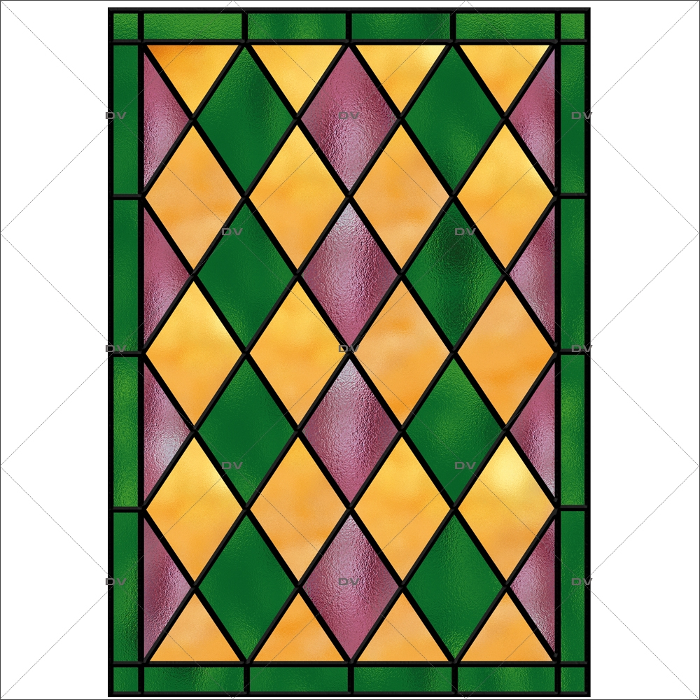 Sticker-vitrail-géométrique-losanges-vert-rose-jaune-ancien-vintage-retro-vitrophanie-électrostatique-sans-colle-repositionnable-réutilisable-ou-adhésif-décoration-fenêtres-vitres-DECO-VITRES Sticker-vitrail-géométrique-losanges-vert-rose-jaune-ancien-vintage-retro-vitrophanie-électrostatique-sans-colle-repositionnable-réutilisable-ou-adhésif-décoration-fenêtres-vitres-DECO-VITRES