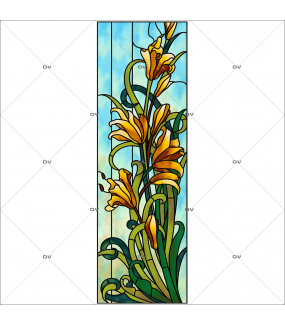 Sticker-vitrail-lys-fleurs-paysage-nature-retro-vitrophanie-électrostatique-sans-colle-repositionnable-réutilisable-ou-adhésif-décoration-fenêtres-vitres-DECO-VITRES