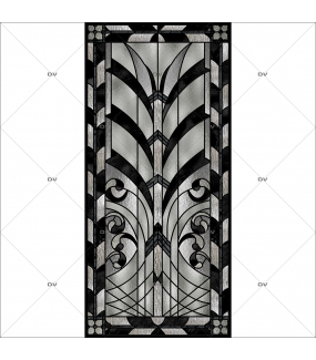 sticker-vitrail-art-deco-adhesif-effet-depoli-gris-noir-DECO-VITRES-VIT193