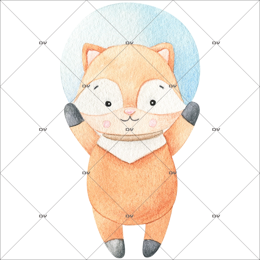 St192 Sticker Renard Cosmonaute