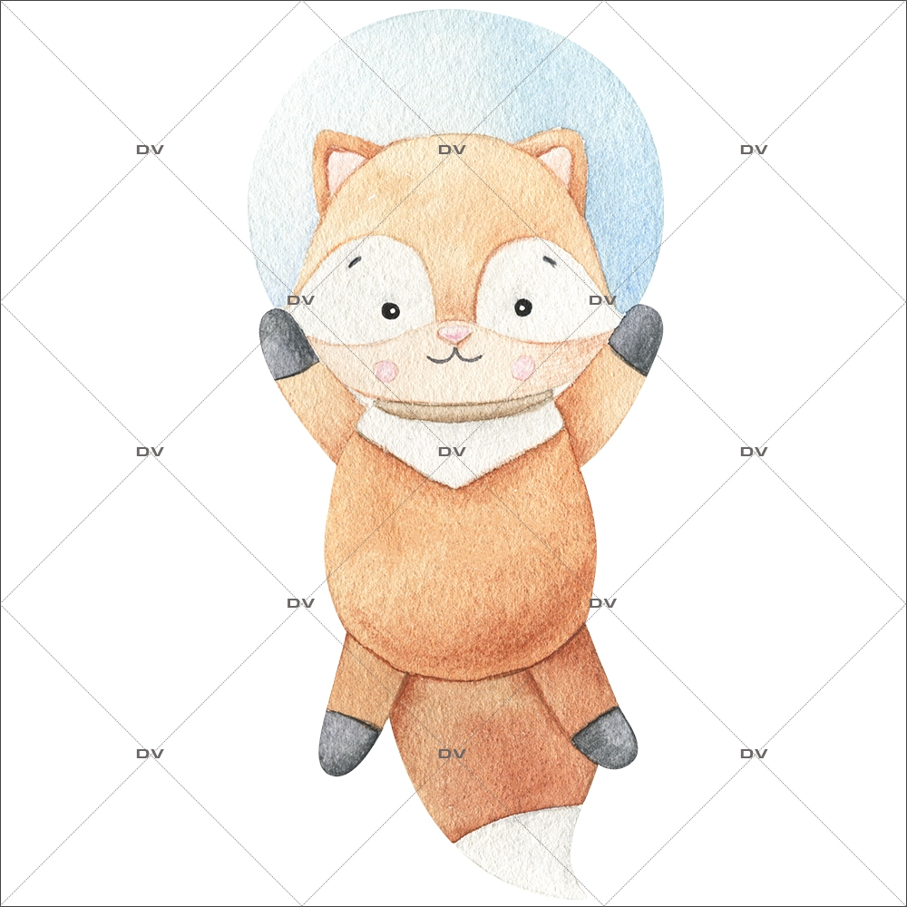 St199 Sticker Renard Cosmonaute