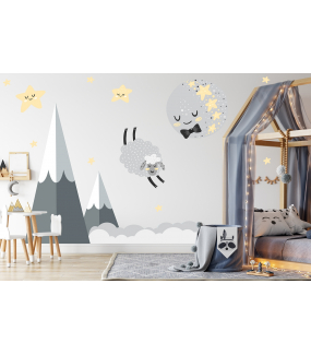 photo-chambre-enfant-lune-noeud-papillon-mouton-dodo-etoiles-montagnes-et-nuages-bebe-garcon-tissu-adhesif-enlevable-sans-pvc-encres-ecologiques-latex-DECO-VITRES