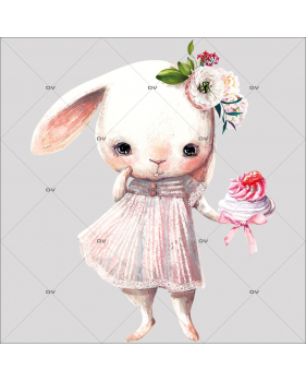 PAQ133 - Sticker lapine de Pâques gourmandise