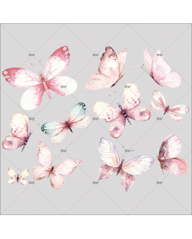 PAP19 - Sticker papillons aquarelle
