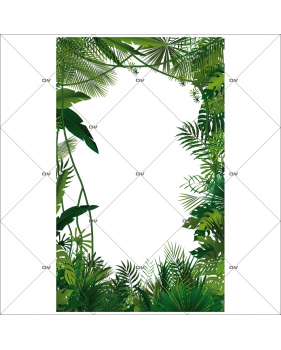 INP20203 - Sticker entourage feuilles et plantes tropicales