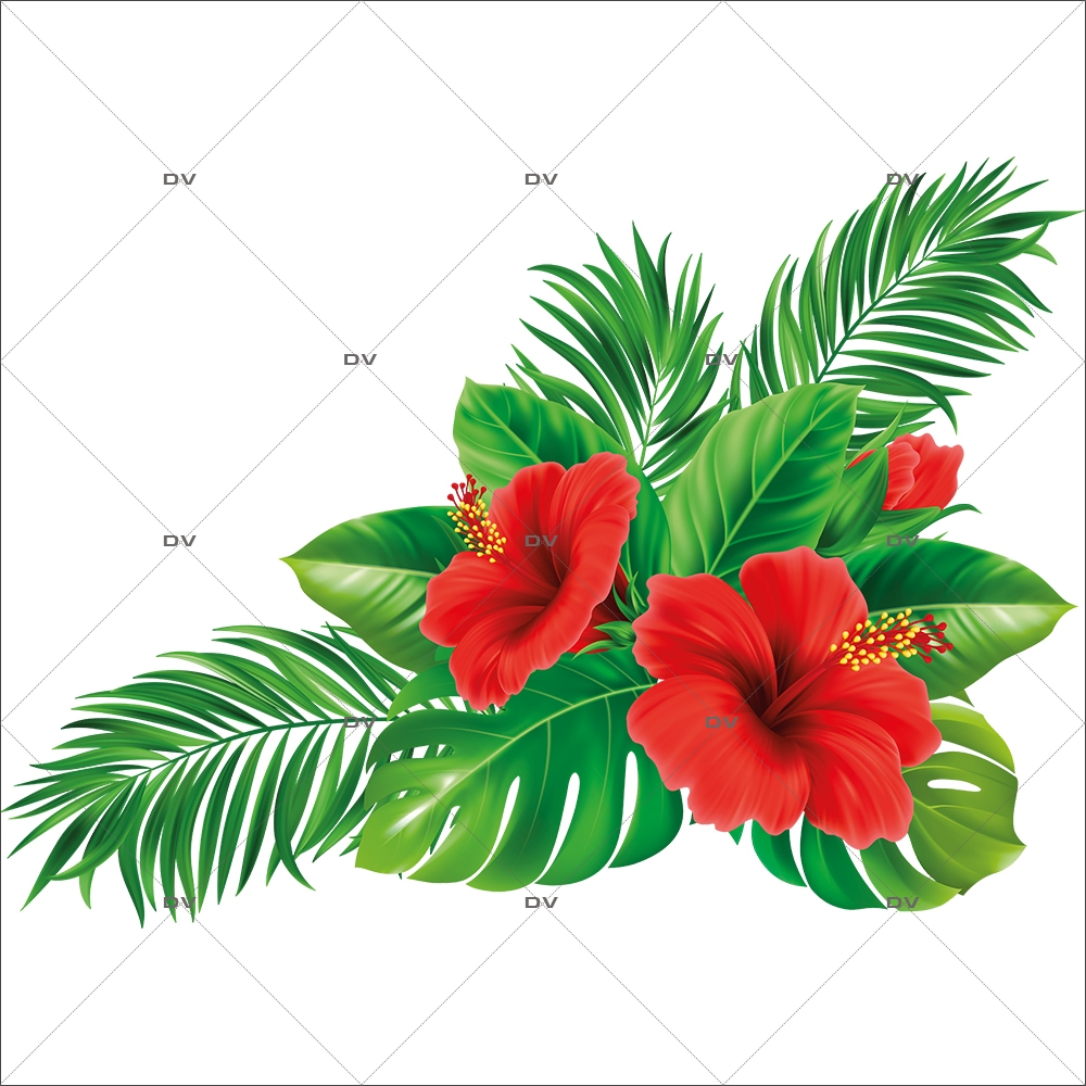 sticker-hibiscus-printemps-ete-fleurs-exotiques-electrostatique-recto-verso-repositionnable-DECO-VITRES-HIB1D