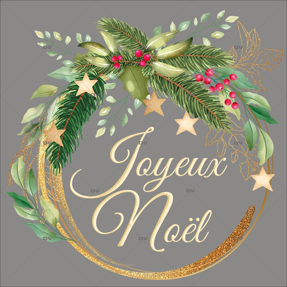 sticker-couronne-joyeux-noel-houx-pin-etoiles-feuillages-vitrophanie-vitrine-noel-electrostatique-sans-colle-DECO-VITRES-CR15