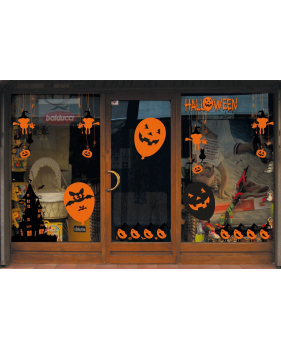 Sticker-halloween-frise-oiseaux-chapeau-sorcière-friandises-31-octobre-vitrophanie-décoration-vitrine-halloween-électrostatique-sans-colle-repositionnable-réutilisable-DECO-VITRES