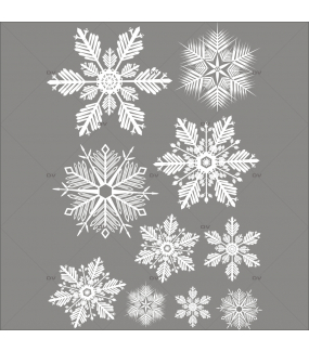 9 Feuilles Autocollants Fenêtre Noël - Flocons De Neige électrostatiques Sans Colle, 20x30 Cm - Déco Vitrine, Miroir, Intérieur