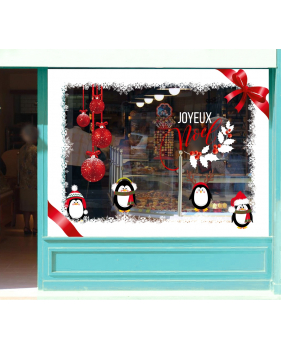 vitrine-sticker-electrostatique-vitrophanie-joyeux-noel-houx-pingouins-cristaux-neige-boules-noeud-ruban-deco-vitres